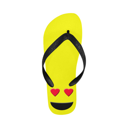 Emoticon Emoji Heart Eyes Flip Flops for Men/Women (Model 040)