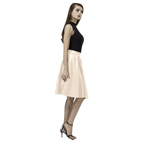 Ecru Melete Pleated Midi Skirt (Model D15)