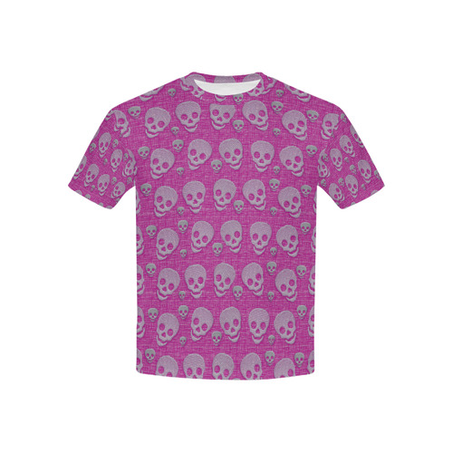 SKULLS PINK Kids' All Over Print T-shirt (USA Size) (Model T40)