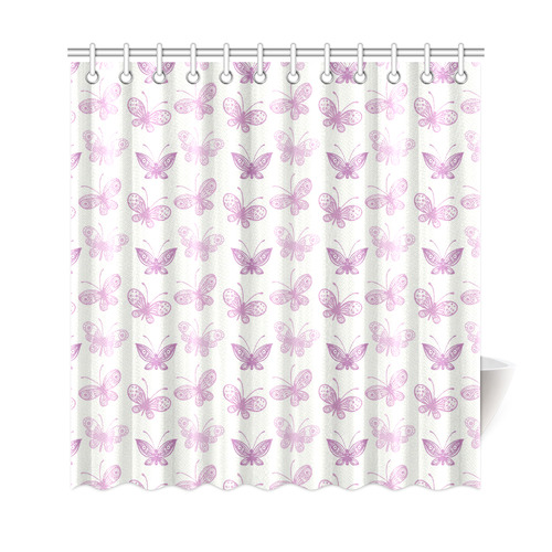 Fantastic Pink Butterflies Shower Curtain 69"x72"