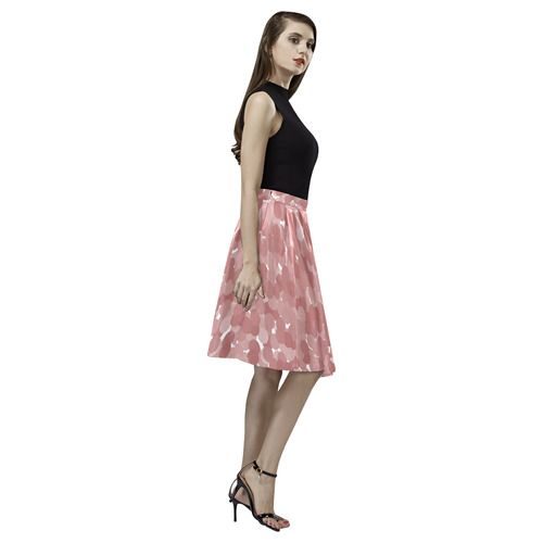 Dusty Cedar Bubbles Melete Pleated Midi Skirt (Model D15)