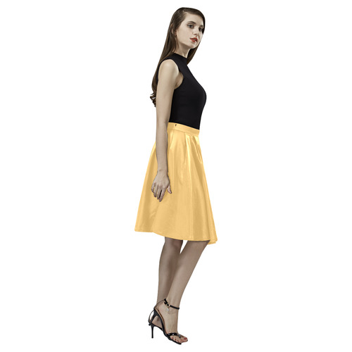 Sunset Gold Melete Pleated Midi Skirt (Model D15)
