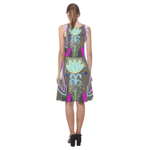 Painted Indian Elephant Geometric Background Atalanta Casual Sundress(Model D04)