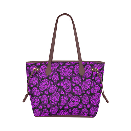 Sugar Skull Pattern - Purple Clover Canvas Tote Bag (Model 1661)