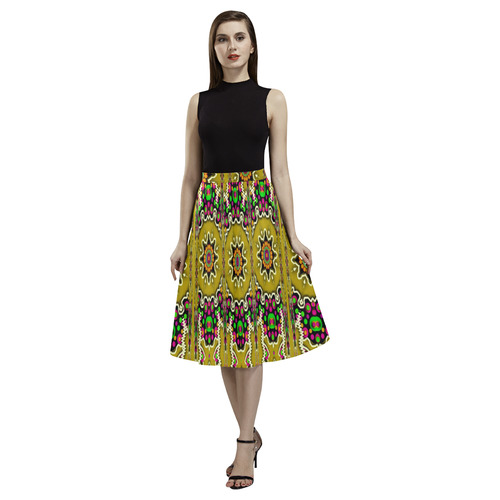 Rainbow and stars coming down in calm  peace Aoede Crepe Skirt (Model D16)