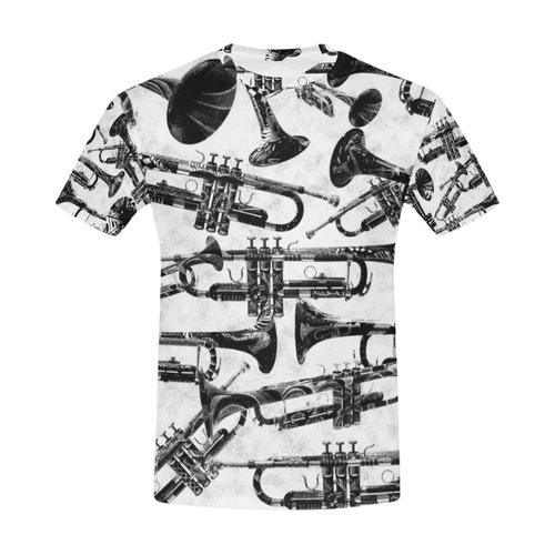 Trumpet Print Men's Shirt All Over Print T-Shirt for Men (USA Size) (Model T40)