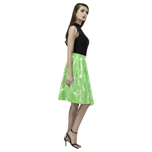 Green Flash Bubboles Melete Pleated Midi Skirt (Model D15)