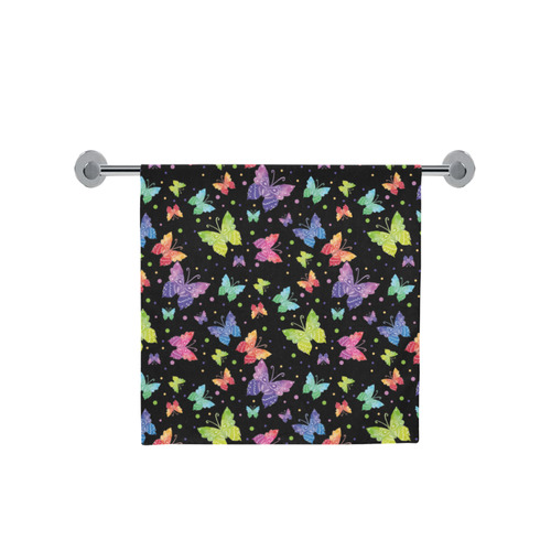 Colorful Butterflies Black Edition Bath Towel 30"x56"