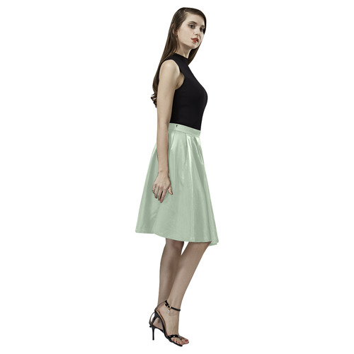 Smoke Green Melete Pleated Midi Skirt (Model D15)