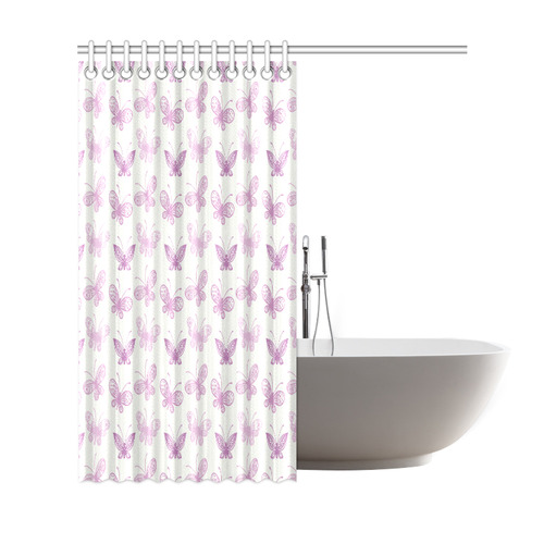 Fantastic Pink Butterflies Shower Curtain 69"x72"