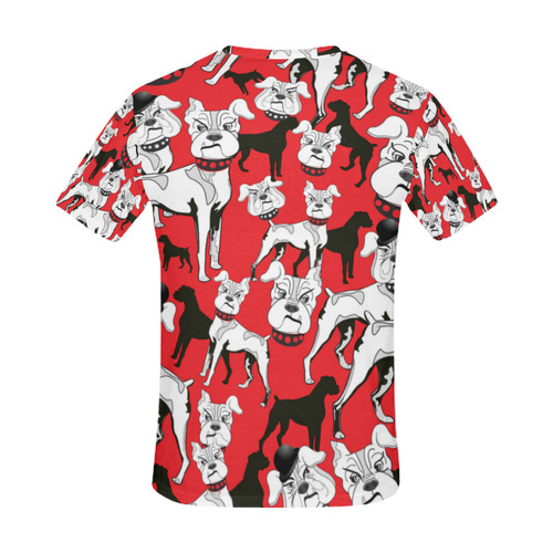 Bulldog Shirt Fun Pop Art Print by Juleez All Over Print T-Shirt for Men (USA Size) (Model T40)