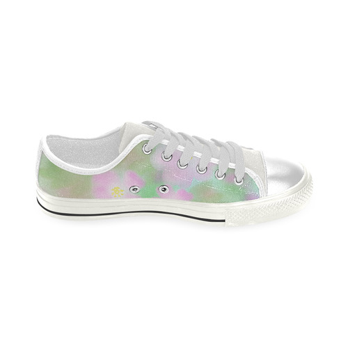 Pink Wild Roses. Inspired by the Magic Island of Gotland. Low Top Canvas Shoes for Kid (Model 018)