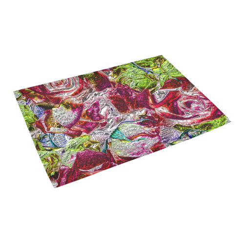 Floral glossy  Chrome 01C by FeelGood Azalea Doormat 24" x 16" (Sponge Material)