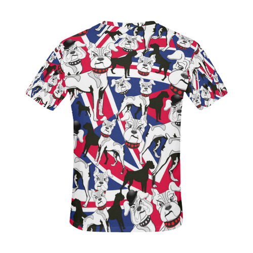 Bulldog Shirt Print UK Flag Pop Art All Over Print T-Shirt for Men (USA Size) (Model T40)