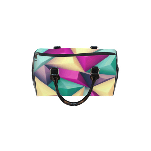 Pink Aqua Yellow Abstract Geometric Boston Handbag (Model 1621)