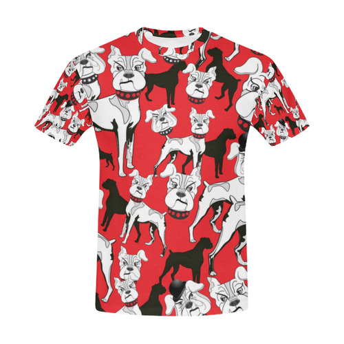 Bulldog Shirt Fun Pop Art Print by Juleez All Over Print T-Shirt for Men (USA Size) (Model T40)