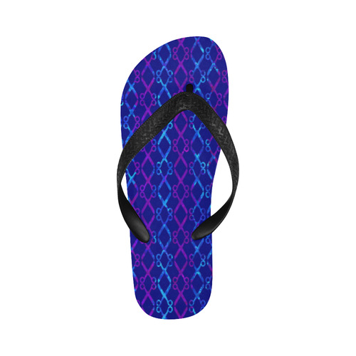 Scissor Stripes - Blue and Purple Flip Flops for Men/Women (Model 040)