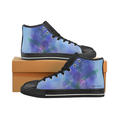 Blue Fire. Inspired by the Magic Island of Gotland. Women's Classic High Top Canvas Shoes (Model 017)