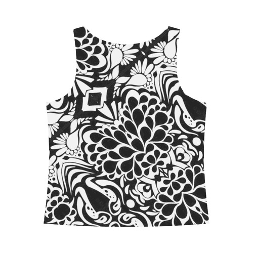 70s Wall Paper Black and White All Over Print Tank Top for Women (Model T43)