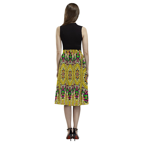 Rainbow and stars coming down in calm  peace Aoede Crepe Skirt (Model D16)