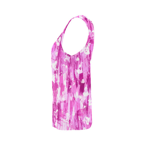 Pink Grunge Love All Over Print Tank Top for Women (Model T43)