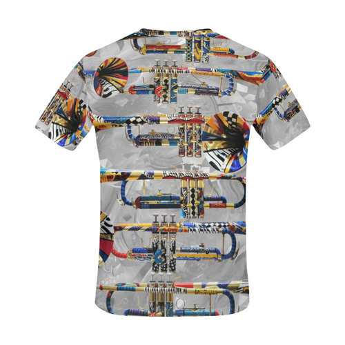 Men's Trumpet T Shirt Colorful by Juleez All Over Print T-Shirt for Men (USA Size) (Model T40)