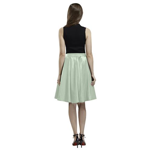 Smoke Green Melete Pleated Midi Skirt (Model D15)