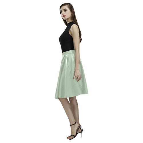 Smoke Green Melete Pleated Midi Skirt (Model D15)