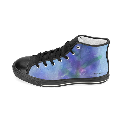 Blue Fire. Inspired by the Magic Island of Gotland. Women's Classic High Top Canvas Shoes (Model 017)