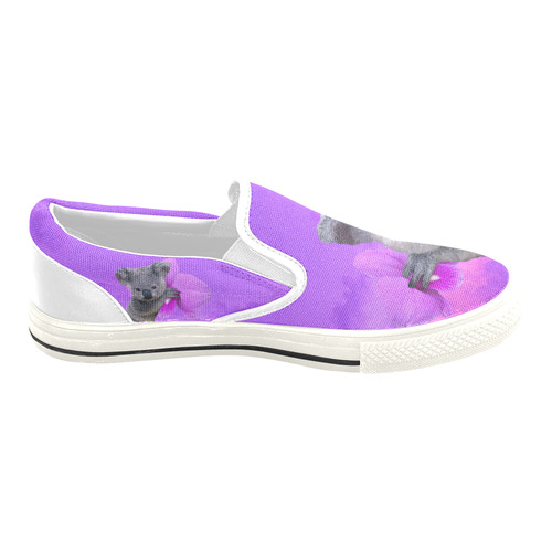 Koala and Orchid Slip-on Canvas Shoes for Kid (Model 019)