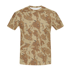 Desert Camouflage Military Pattern All Over Print T-Shirt for Men (USA Size) (Model T40)
