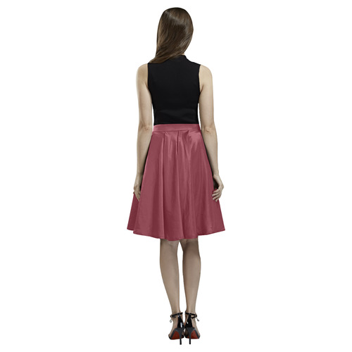 Biking Red Melete Pleated Midi Skirt (Model D15)