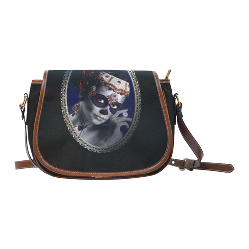 Sugarskullgirl with Spider Saddle Bag/Large (Model 1649)