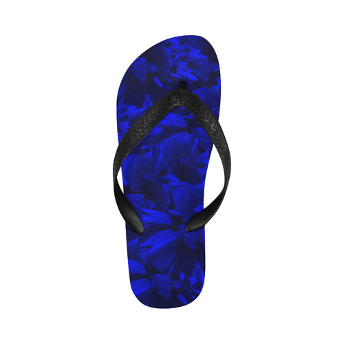 A202 Rich Blue and Black Abstract Design Flip Flops for Men/Women (Model 040)