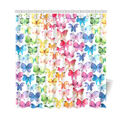 Rainbow Butterflies Shower Curtain 69"x72"