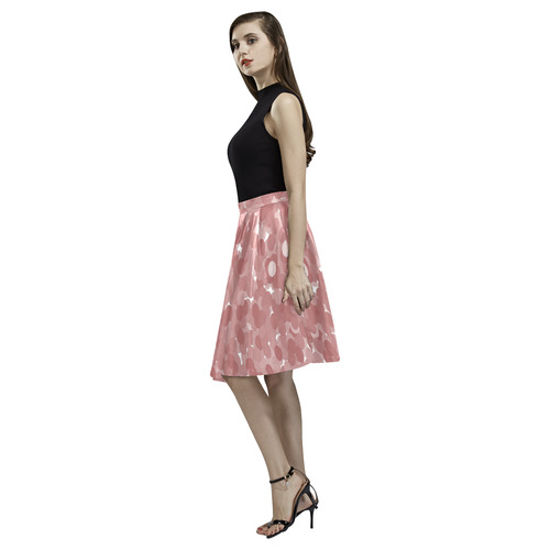 Dusty Cedar Bubbles Melete Pleated Midi Skirt (Model D15)