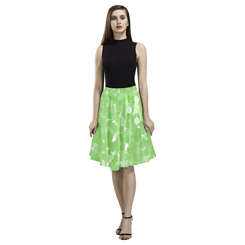 Green Flash Bubboles Melete Pleated Midi Skirt (Model D15)