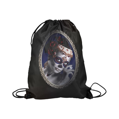 Sugarskullgirl with Spider Large Drawstring Bag Model 1604 (Twin Sides)  16.5"(W) * 19.3"(H)