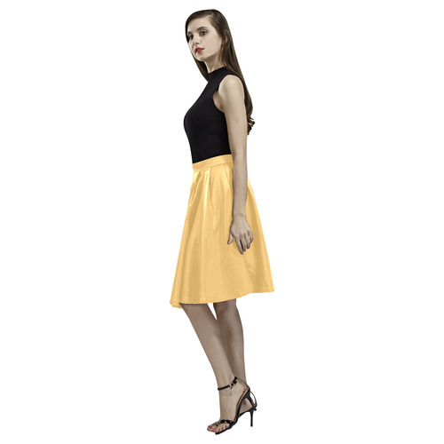 Sunset Gold Melete Pleated Midi Skirt (Model D15)