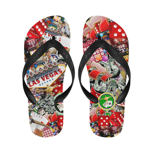 Las Vegas Icons - Gamblers Delight Flip Flops for Men/Women (Model 040)