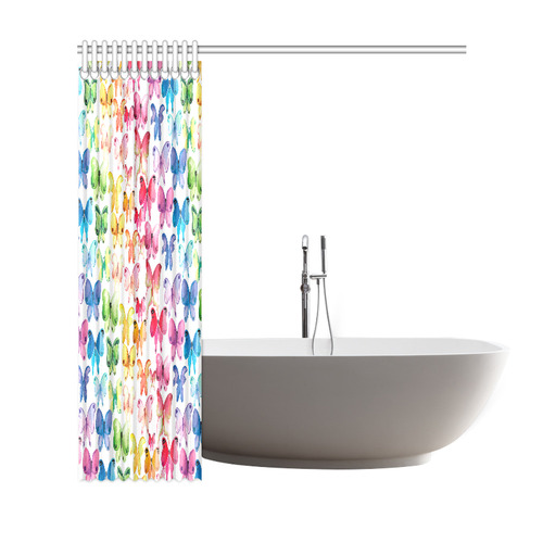 Rainbow Butterflies Shower Curtain 69"x72"