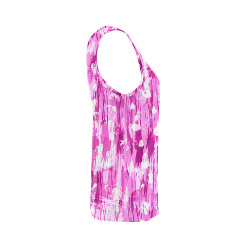 Pink Grunge Love All Over Print Tank Top for Women (Model T43)