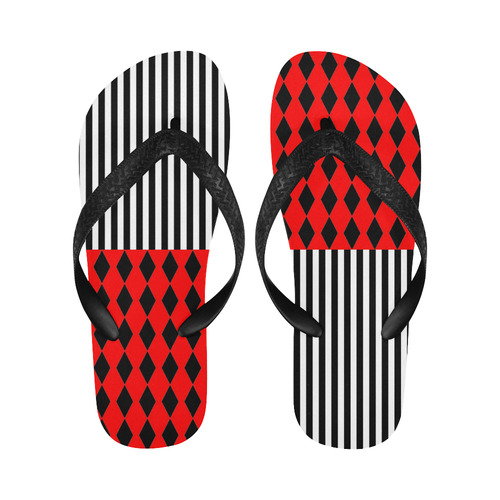 Harlequin & Stripes Flip Flops for Men/Women (Model 040)