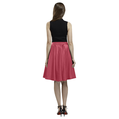 Chili Pepper Melete Pleated Midi Skirt (Model D15)