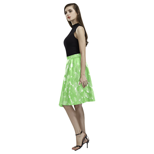 Green Flash Bubboles Melete Pleated Midi Skirt (Model D15)