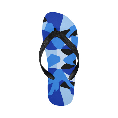 A201 Abstract Blues Flip Flops for Men/Women (Model 040)