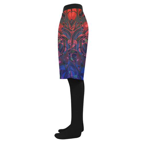 Hot Summer Nights Abstract - Blue and Deep Red Men's Swim Trunk (Model L21)