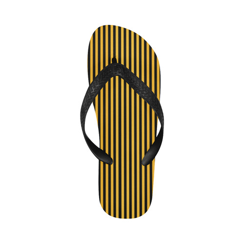 Black and Gold Stripes Flip Flops for Men/Women (Model 040)