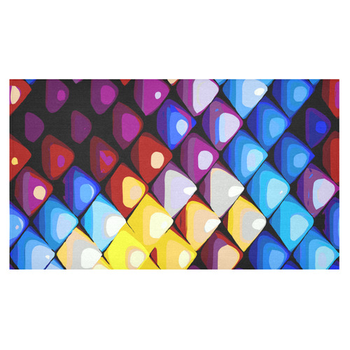 Abstract Colors Red Blue Yellow Purple Cotton Linen Tablecloth 60"x 104"