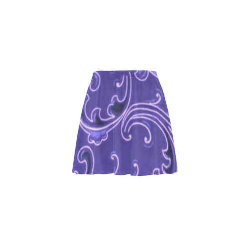 Vintage Swirls Purple Mini Skating Skirt (Model D36)